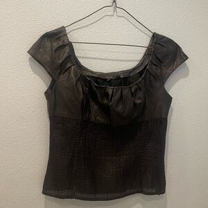 GUCCI TOM FORD VINTAGE black leather corset top